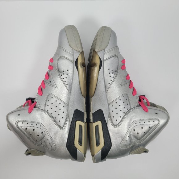 Nike Air Jordan Retro 6 GS Valentines Day Silver Youth Shoes 543390-009 US SZ 7Y - Picture 6 of 8